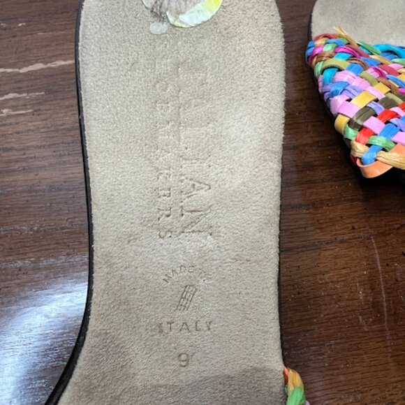 Italian Shoe Makers Colorful Weave Slide Slip On Wedge Sandals 9M - Picture 6 of 6